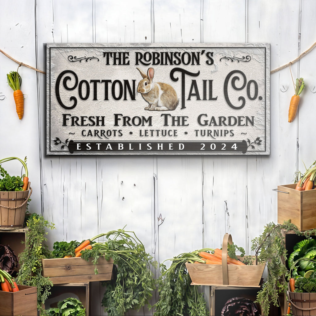 Vintage Cottontail Co Easter Sign