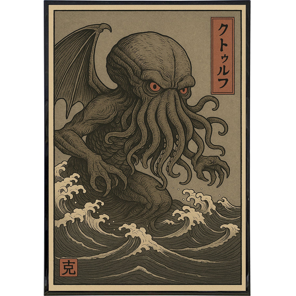 Cthulu Traditional Ukiyo-E Style Poster Print