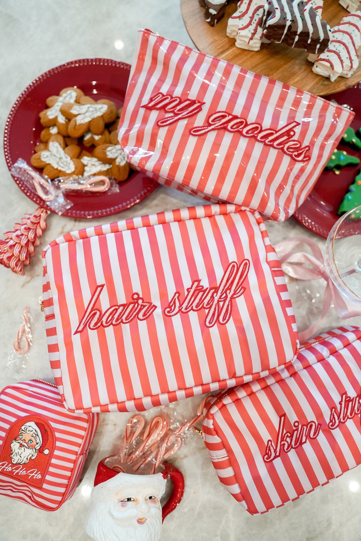 Hair Stuff - Pink & Red Stripes XL Bag