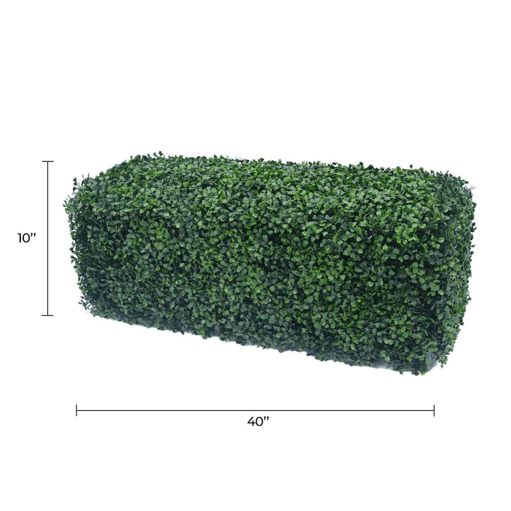 Dark Boxwood Artificial Hedge 40×10in – UV Resistant – Commercial Grade