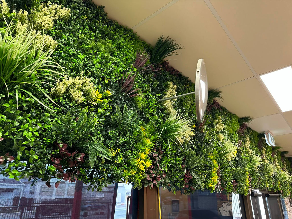 Evergreen Triptych Artificial Vertical Garden Green Wall Panel Set of 3 Seamless Panels 33 SQ FT – UV Resistant – Commercial Grade