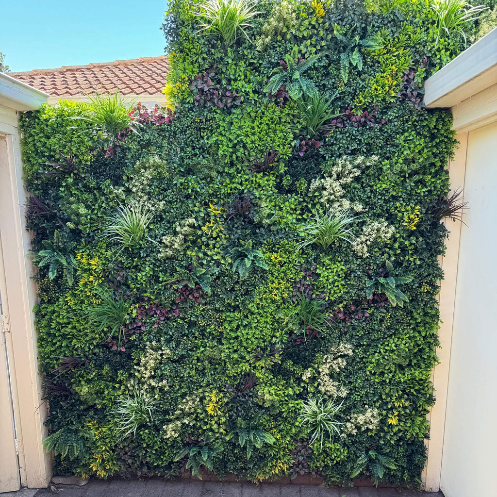 Evergreen Triptych Artificial Vertical Garden Green Wall Panel Set of 3 Seamless Panels 33 SQ FT – UV Resistant – Commercial Grade