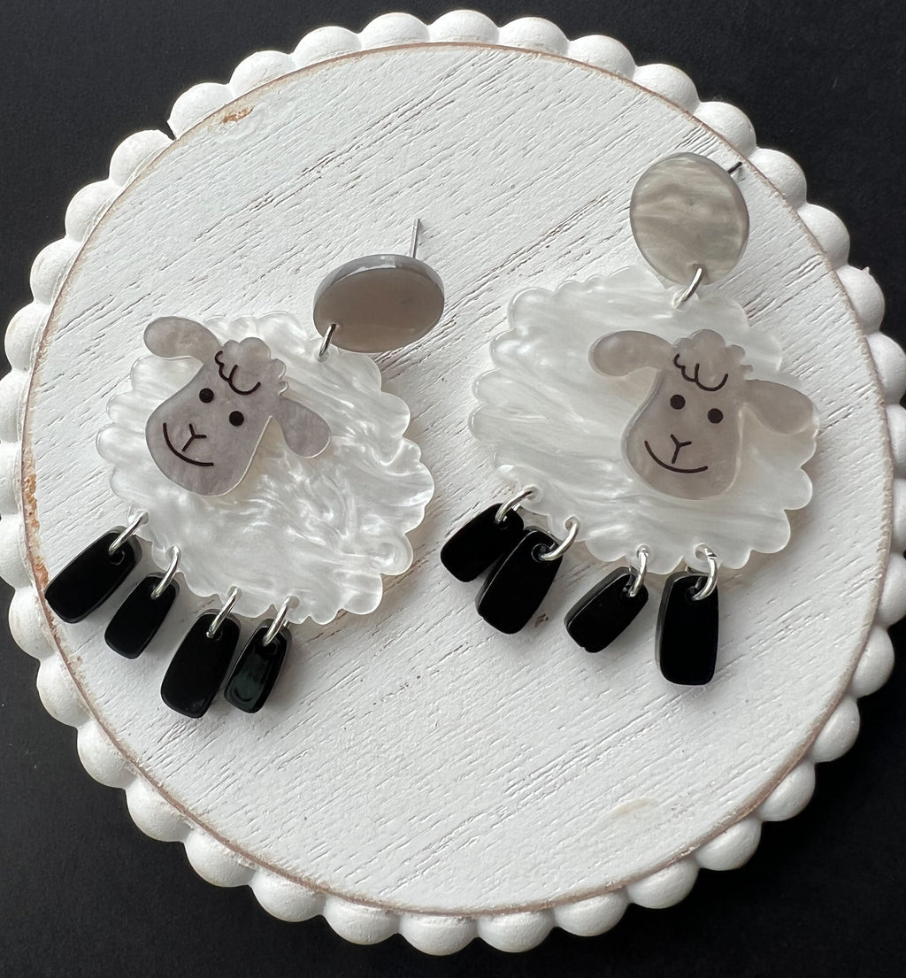 Adorable Acrylic Sheep Earrings