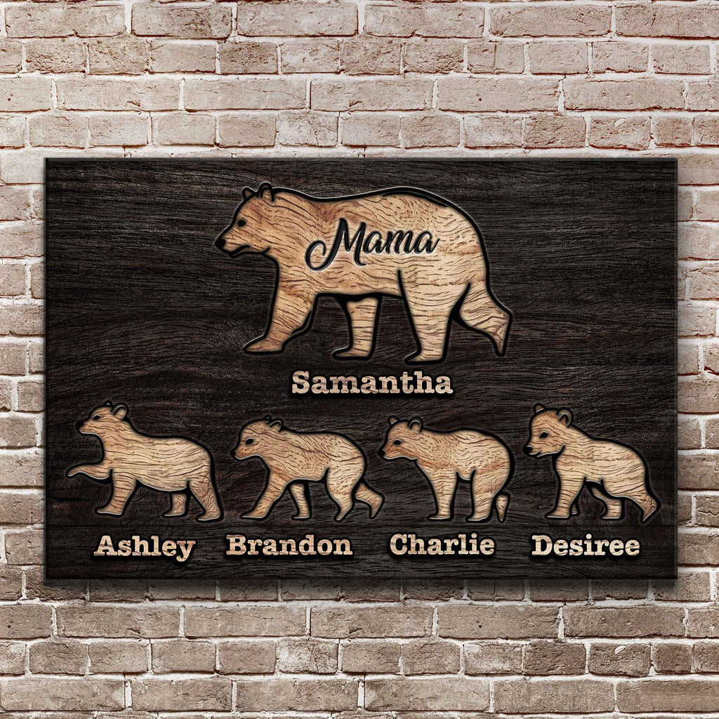 Mother's Day Sign Mother Bear and Cubs