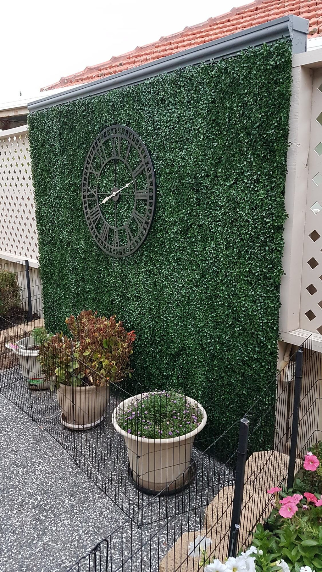 Dark Boxwood Artificial Vertical Garden Green Wall Panel 40×40in 11 SQ FT – UV Resistant – Commercial Grade