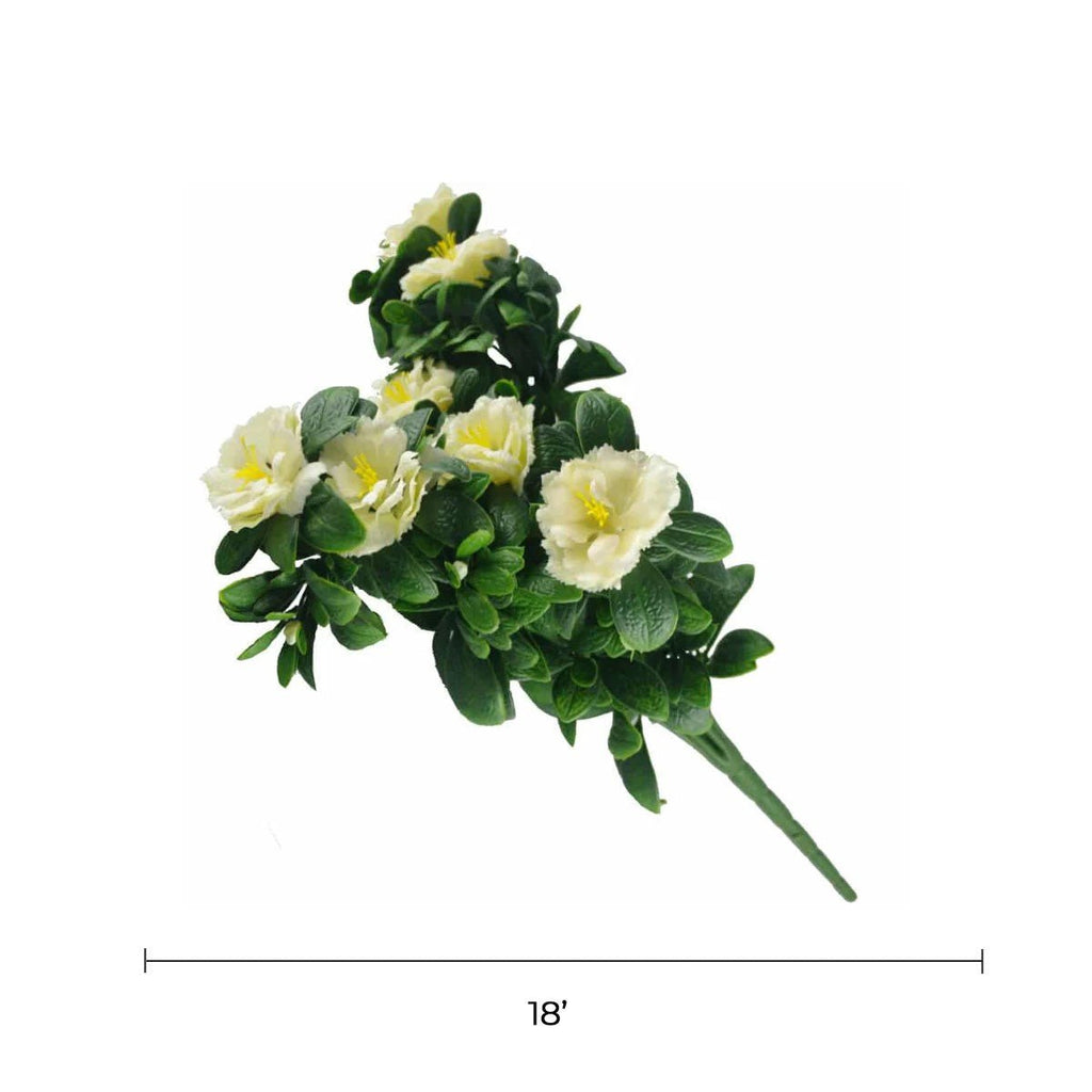 White Rose Bunch Artificial Hanging Plant 18in – UV Resistant