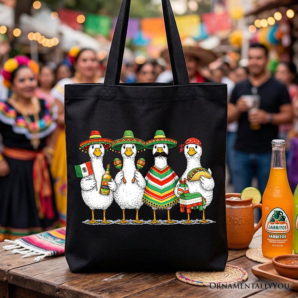 Cinco De Mayo Goose Mexican Tote Bag, Funny Fiesta  Gift Shopper