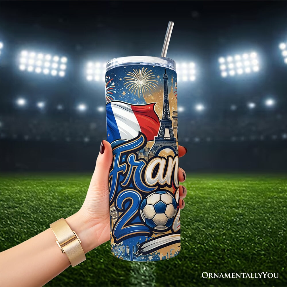 France 2026 Soccer Cup Global Championship 20oz Tumbler With Lid and Stainless Steel Straw, Fans Football Gift Cup