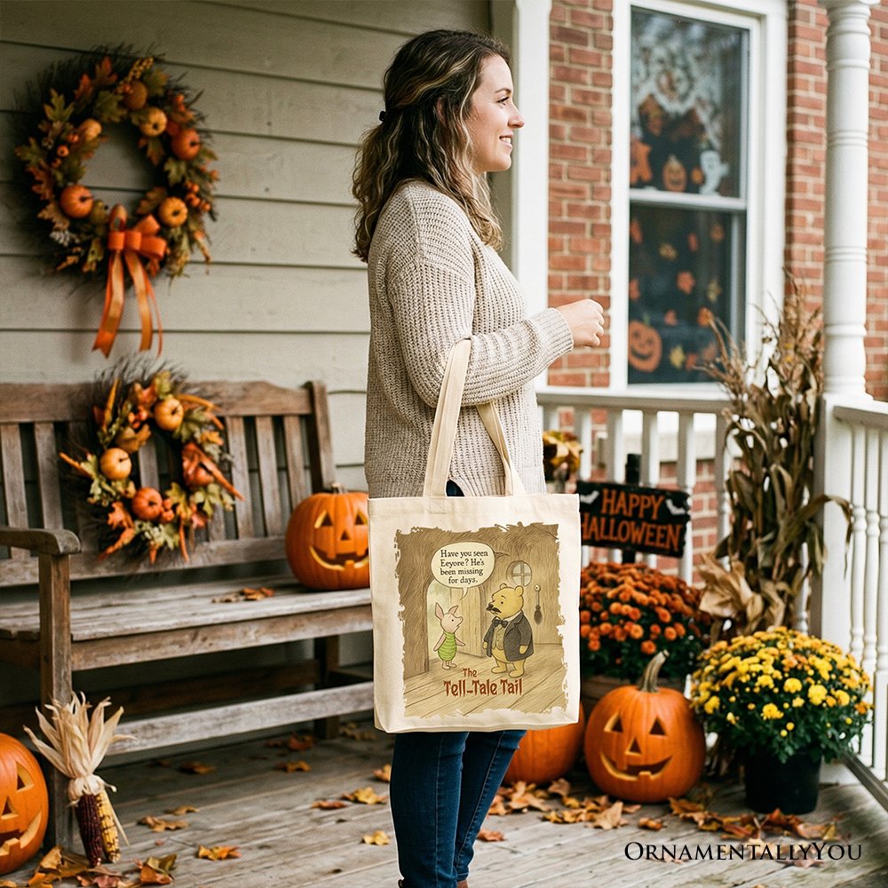 Edgar Allan Winnie-the-Pooh Tote Bag, 1926 A.A. Milne Vintage Halloween Mystery Tale Gift Shopper