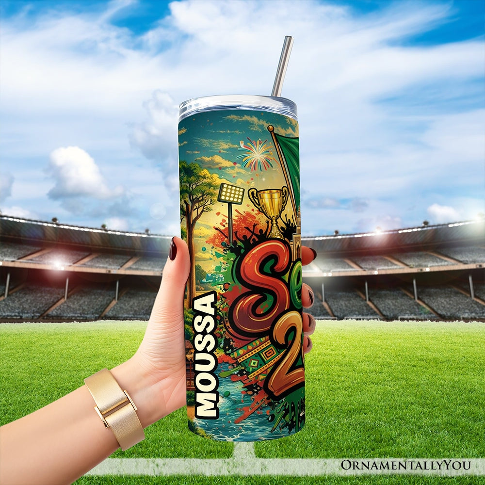 Senegal 2026 Soccer Cup Global Championship 20oz Tumbler With Lid and Stainless Steel Straw, Fans Football Gift Cup