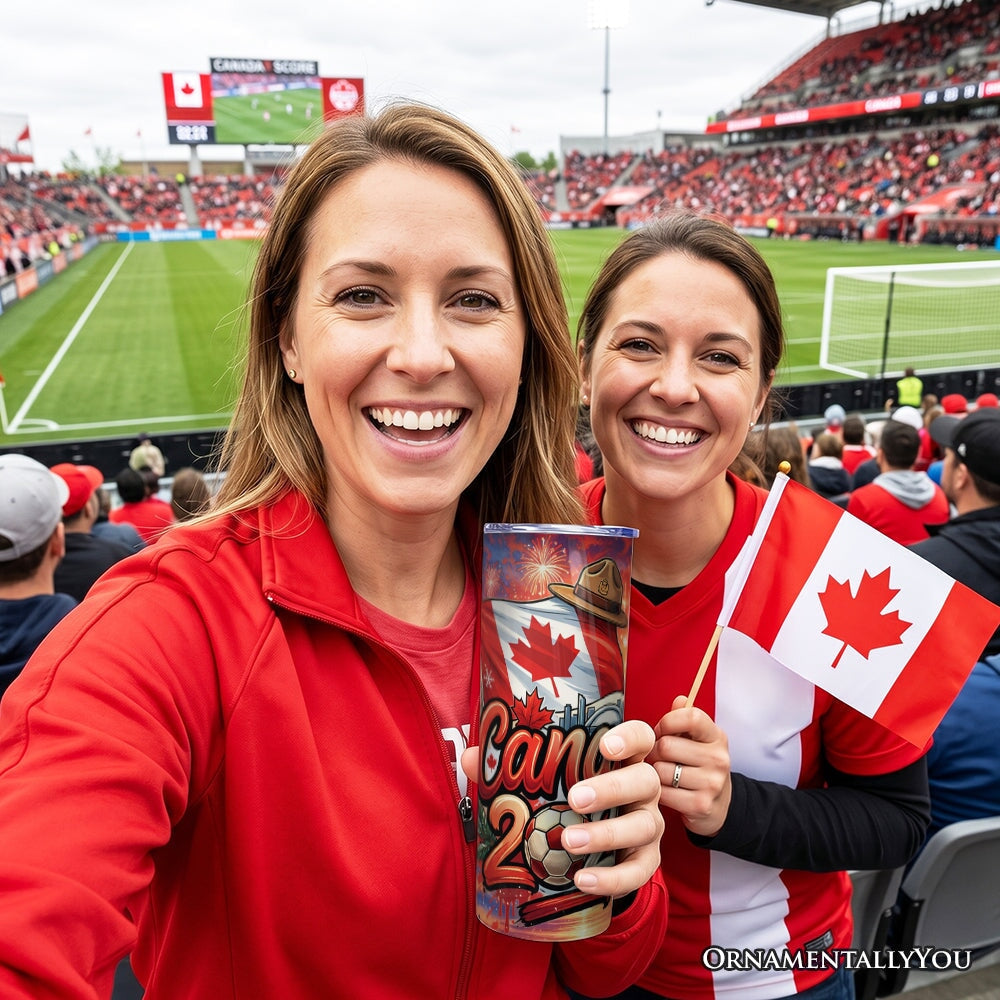 Canada 2026 Soccer Cup Global Championship 20oz Tumbler With Lid and Stainless Steel Straw, Fans Football Gift Cup