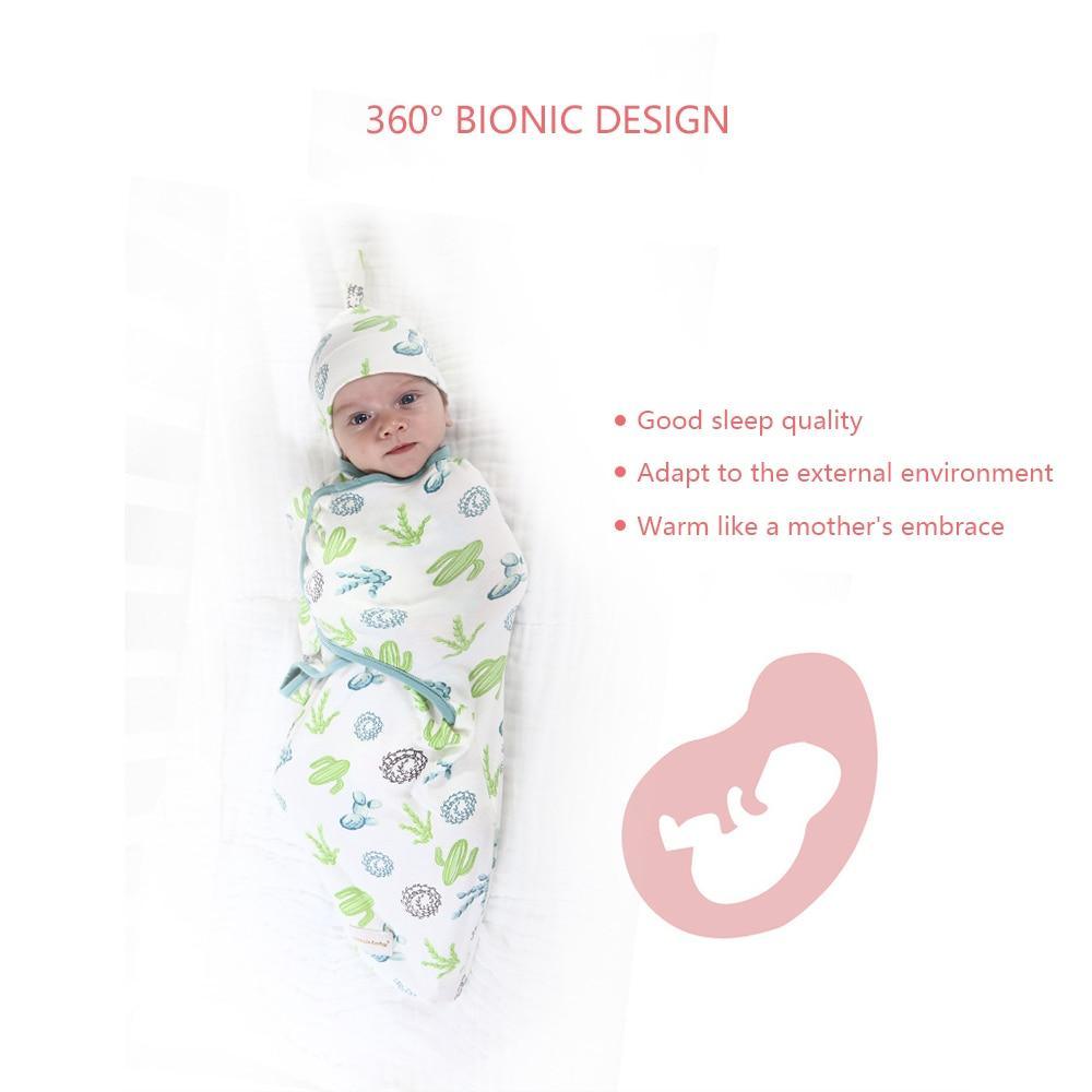 Baby Swaddle Blanket With Cap For Newborn Wrap Cotton Swaddling Bag Baby Envelope Sleep sack  Blanket .