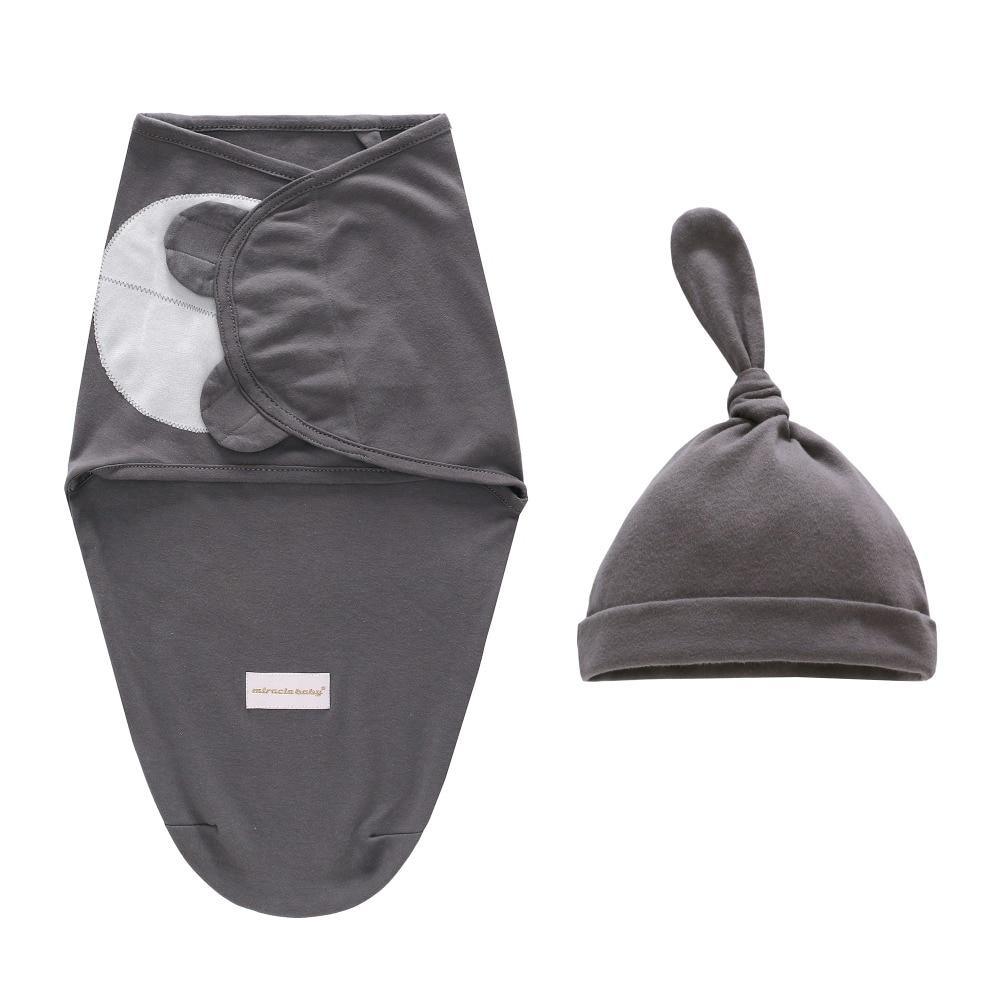 Baby Swaddle Blanket With Cap For Newborn Wrap Cotton Swaddling Bag Baby Envelope Sleep sack  Blanket .