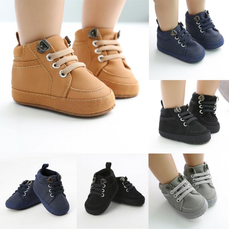 Warm Infant Baby First Walkers Soft Sole Newborn Leather High Top Non-slip Shoes Sneaker Baby Shoes