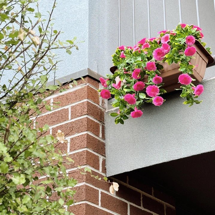 Artificial Window Box Planter – Draping Pink Petunia (20×14in) – UV Resistant