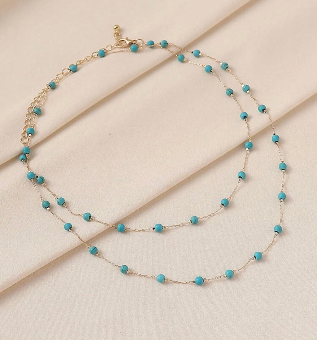 Beautiful Gold and Turquoise Necklace