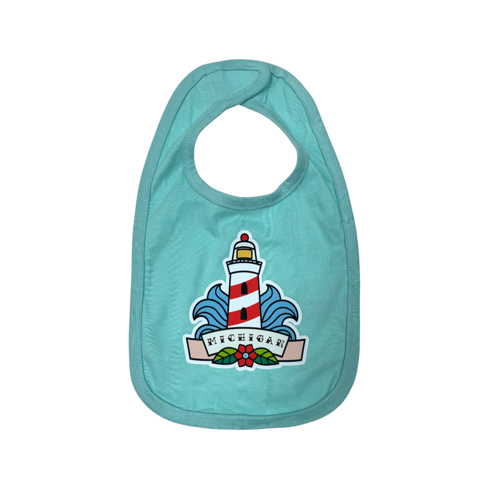 Baby Bib - Michigan Lighthouse Tattoo