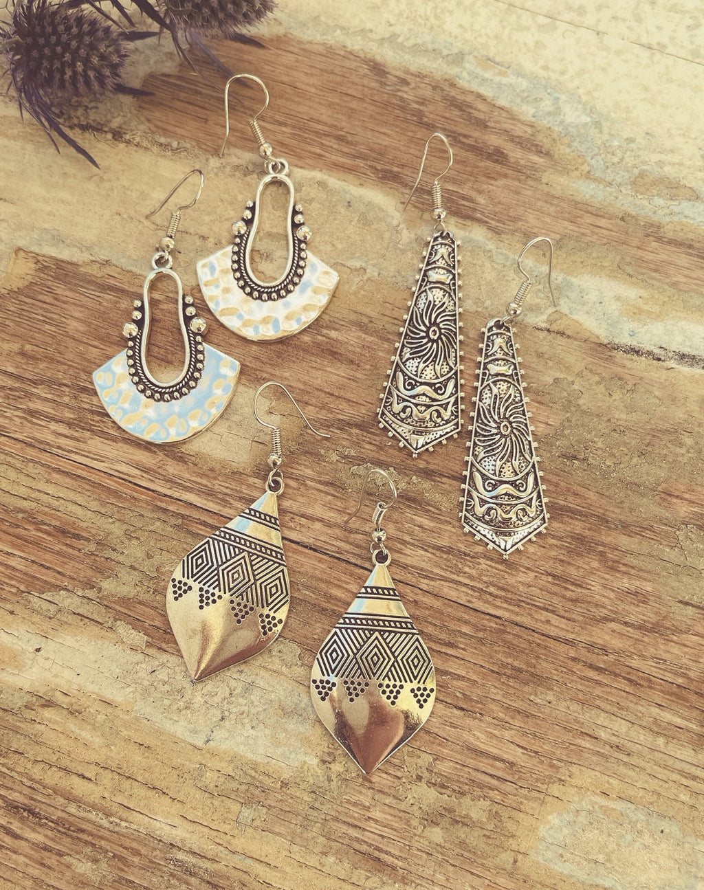 Beautiful Boho Silver Earring Set