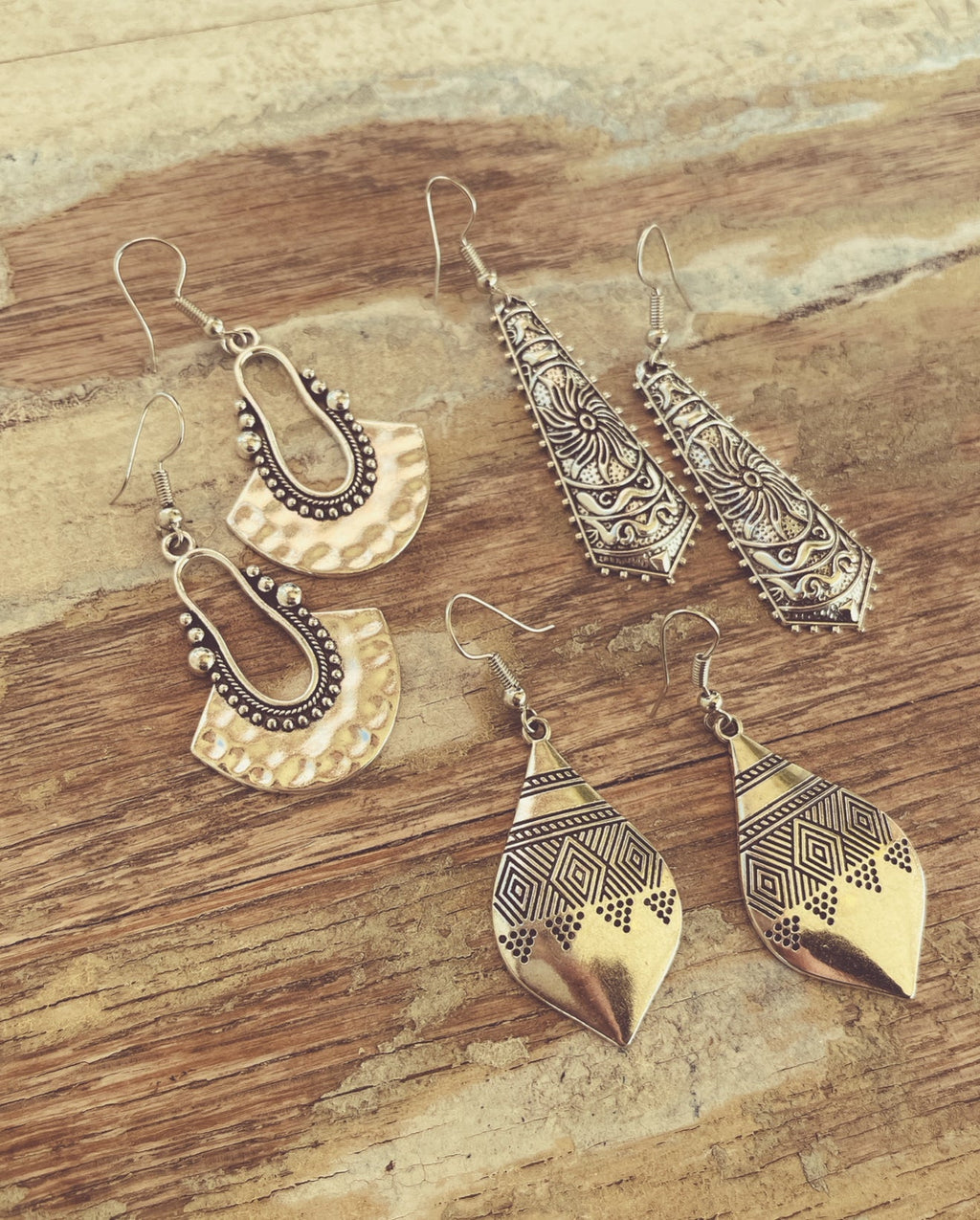 Beautiful Boho Silver Earring Set