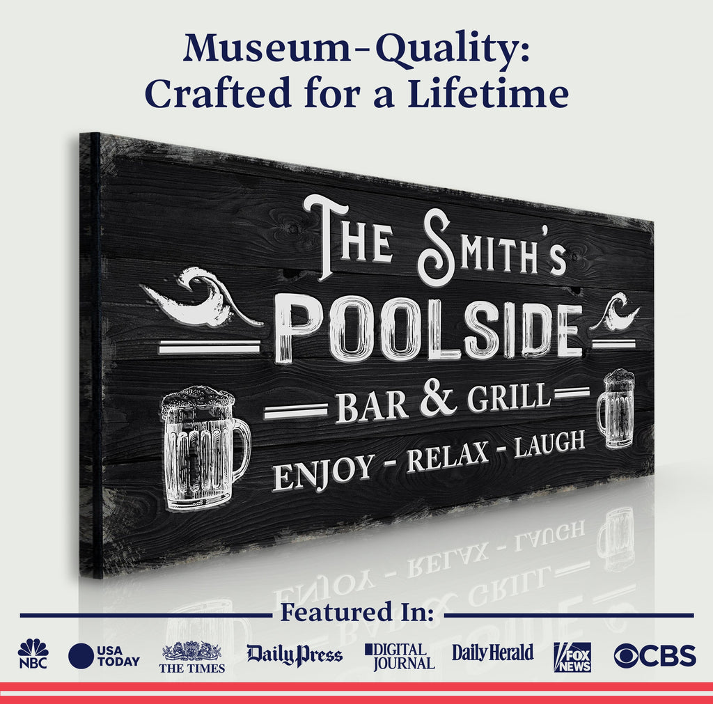 Personalized Poolside Bar And Grill Sign III