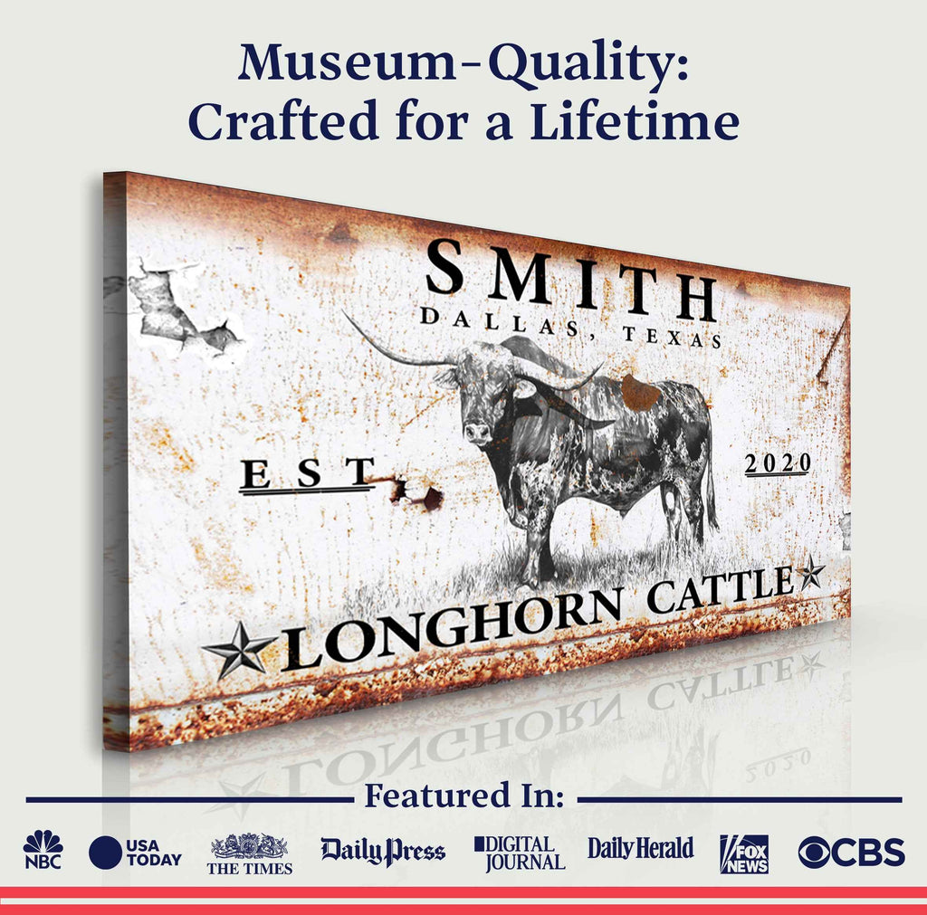 Longhorn Rustic Cattle Sign III