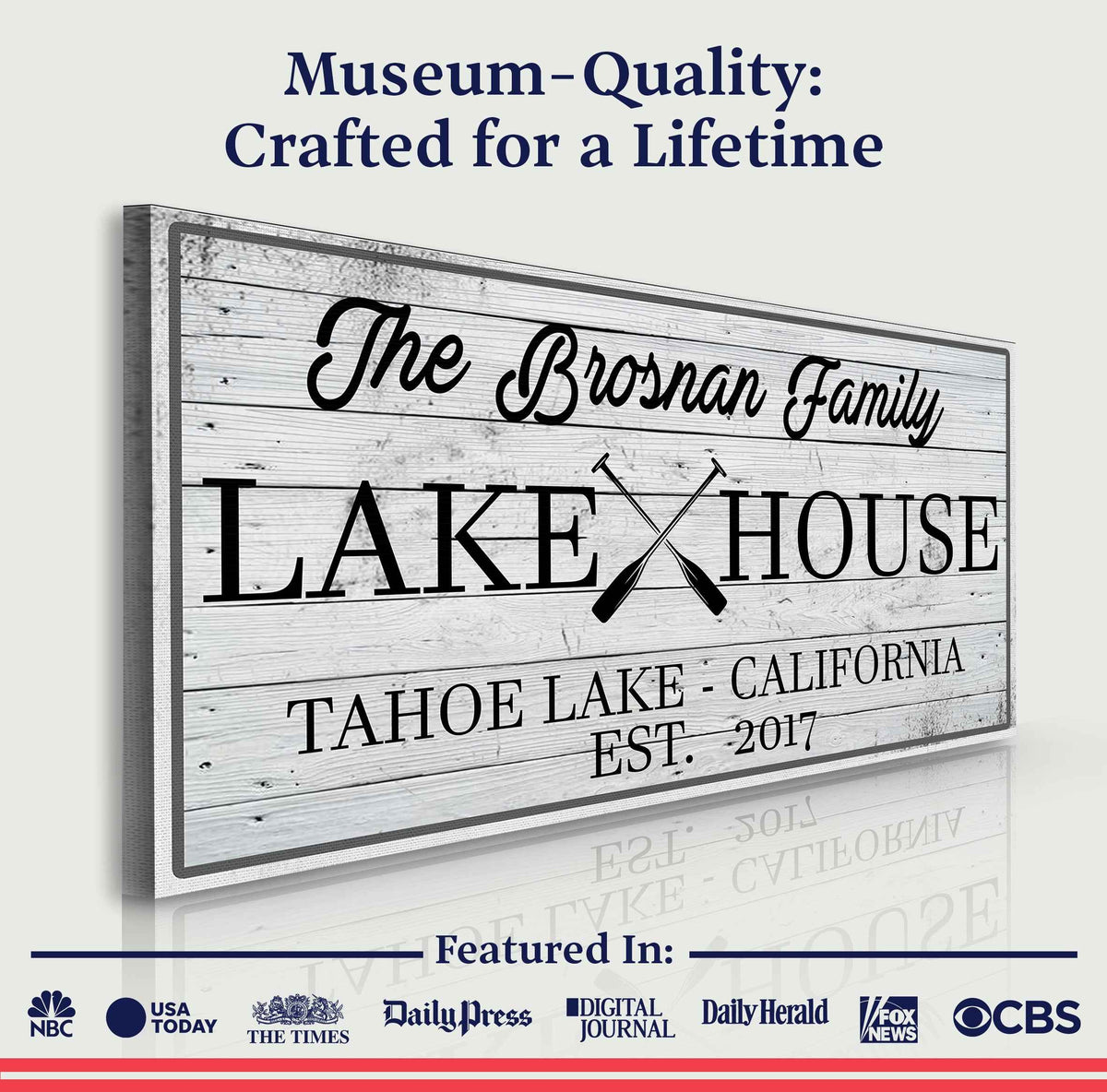Family Lake House Paddle Sign