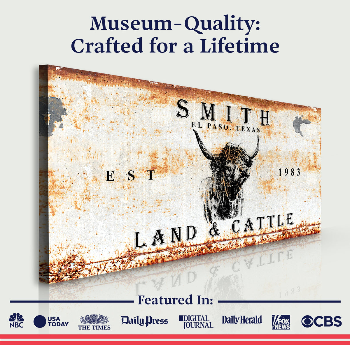 Land And Cattle Rustic Sign II