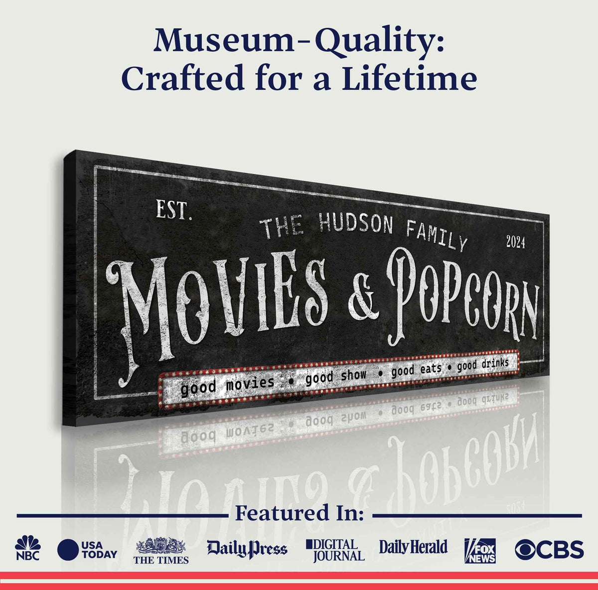 Personalized Movies & Popcorn Sign II