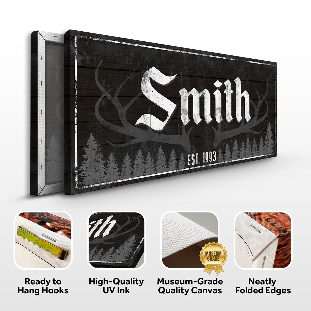 Rustic Family Antler Sign III