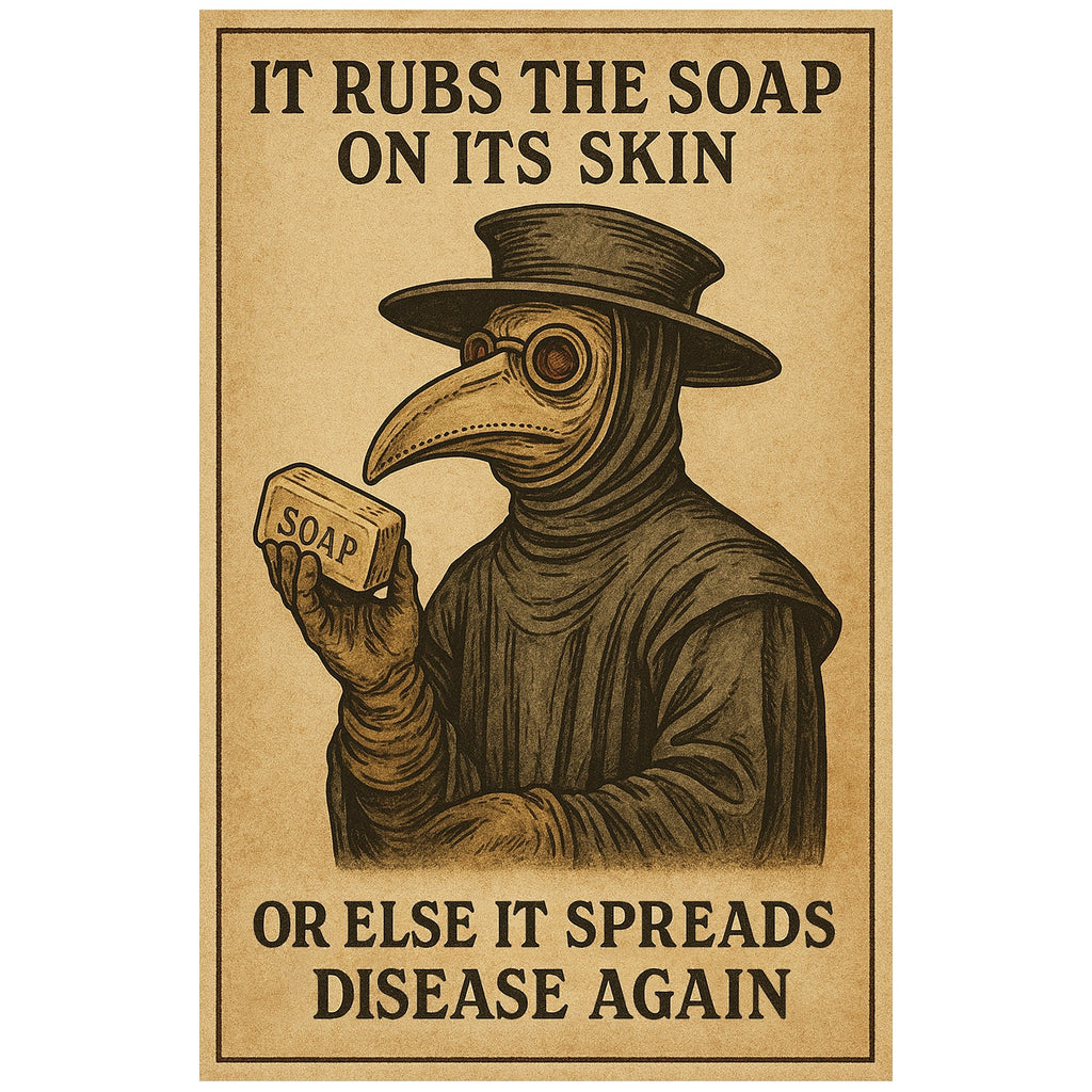 It Rubs The Soap On Its Skin Poster Print