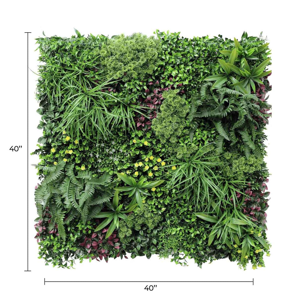 Country Fern Artificial Vertical Garden Green Wall Panel 40×40in 11 SQ FT – UV Resistant – Commercial Grade