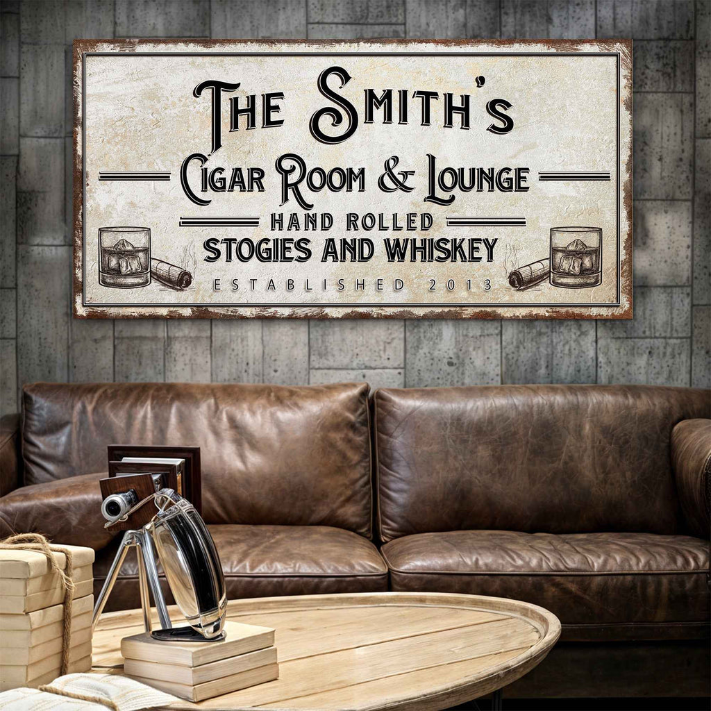 Personalized Cigar Room and Lounge Sign II