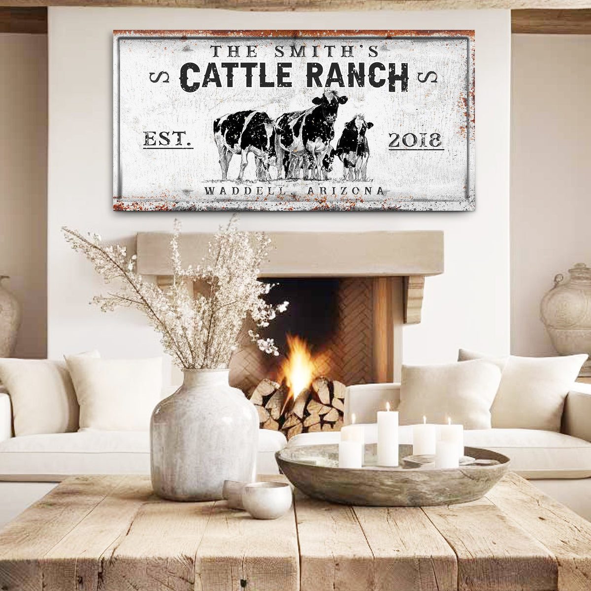 Branded Cattle Ranch Sign V
