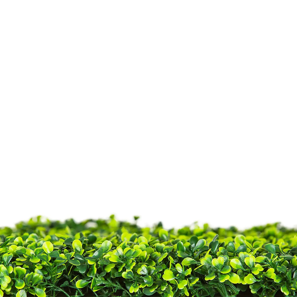 Mixed Boxwood Artificial Vertical Garden Green Wall Panel 40×40in 11 SQ FT – UV Resistant – Commercial Grade