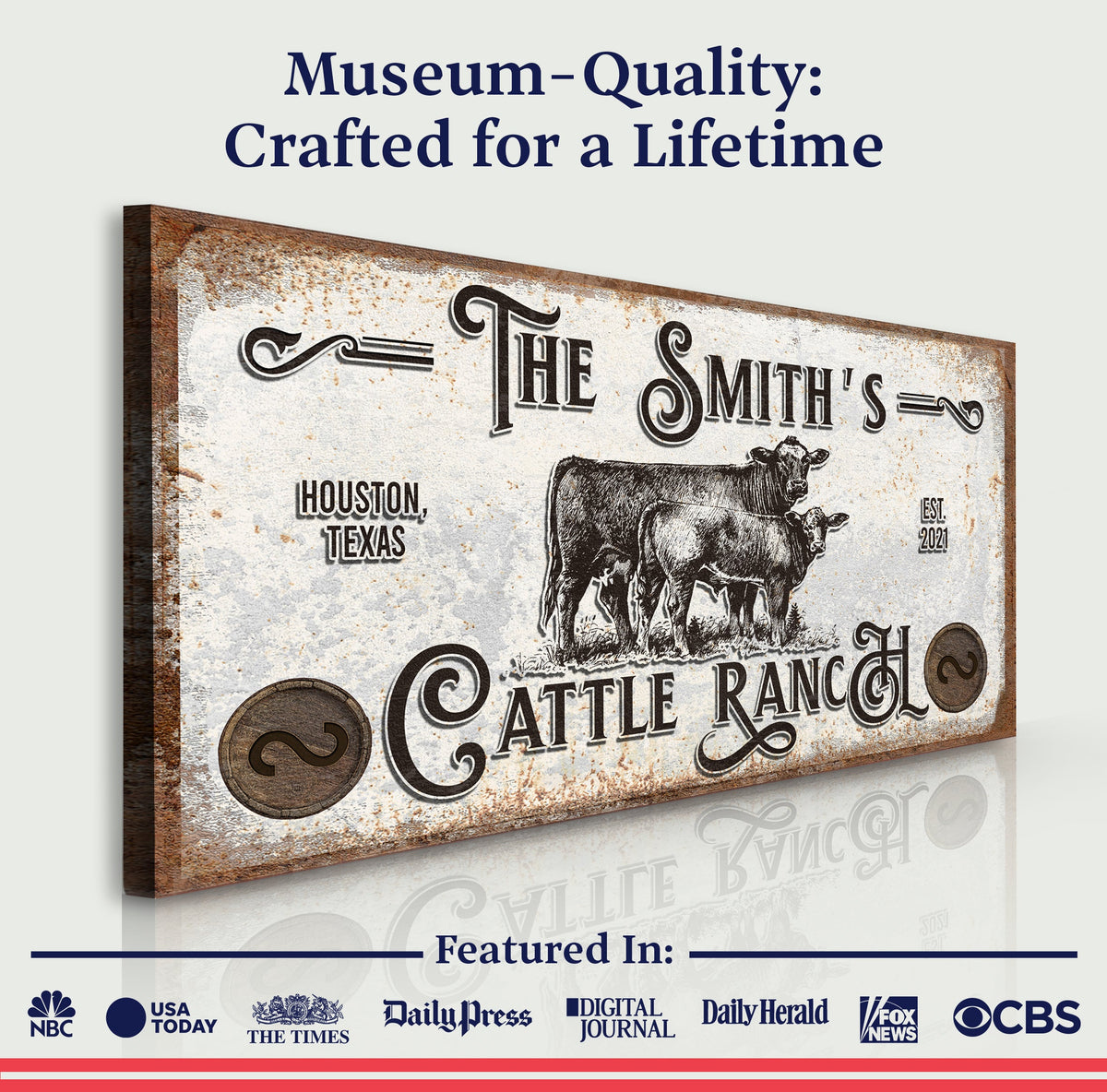 Branded Cattle Ranch Sign IV
