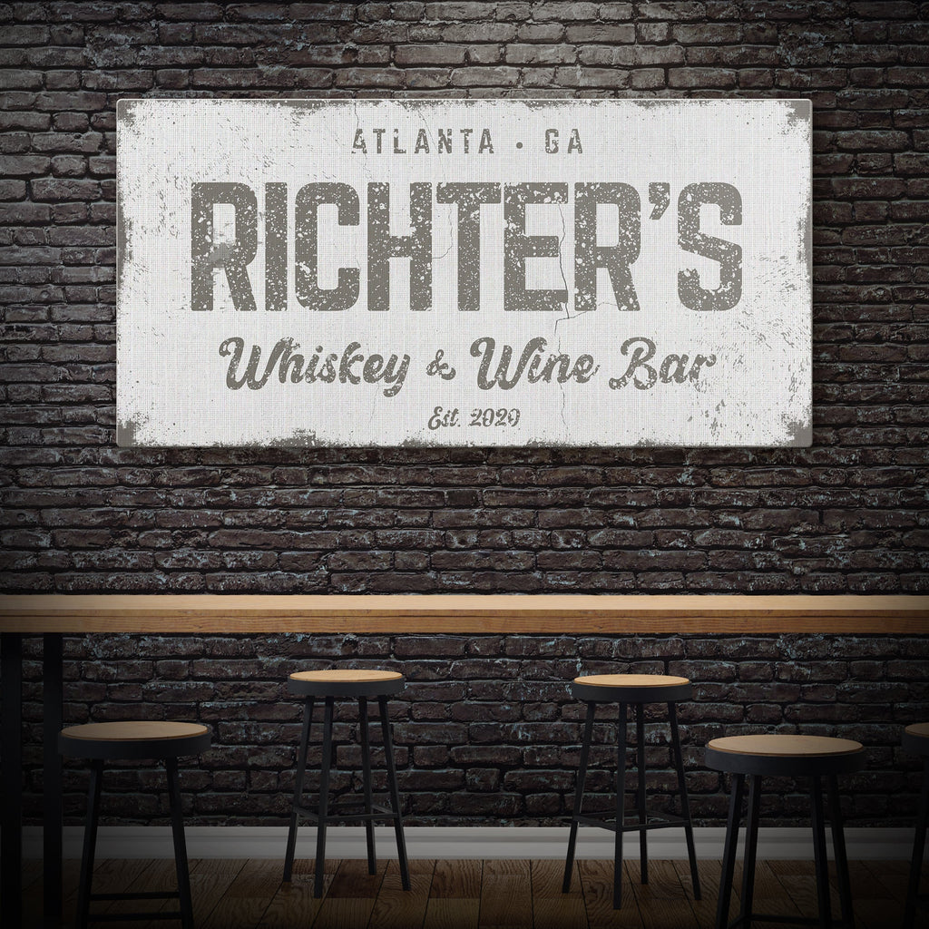 Personalized Whiskey and Wine Bar Sign: Custom Bar Signs for Home Bar – Perfect Man Cave Wall Decor & Ideal Gift for Wine Lovers