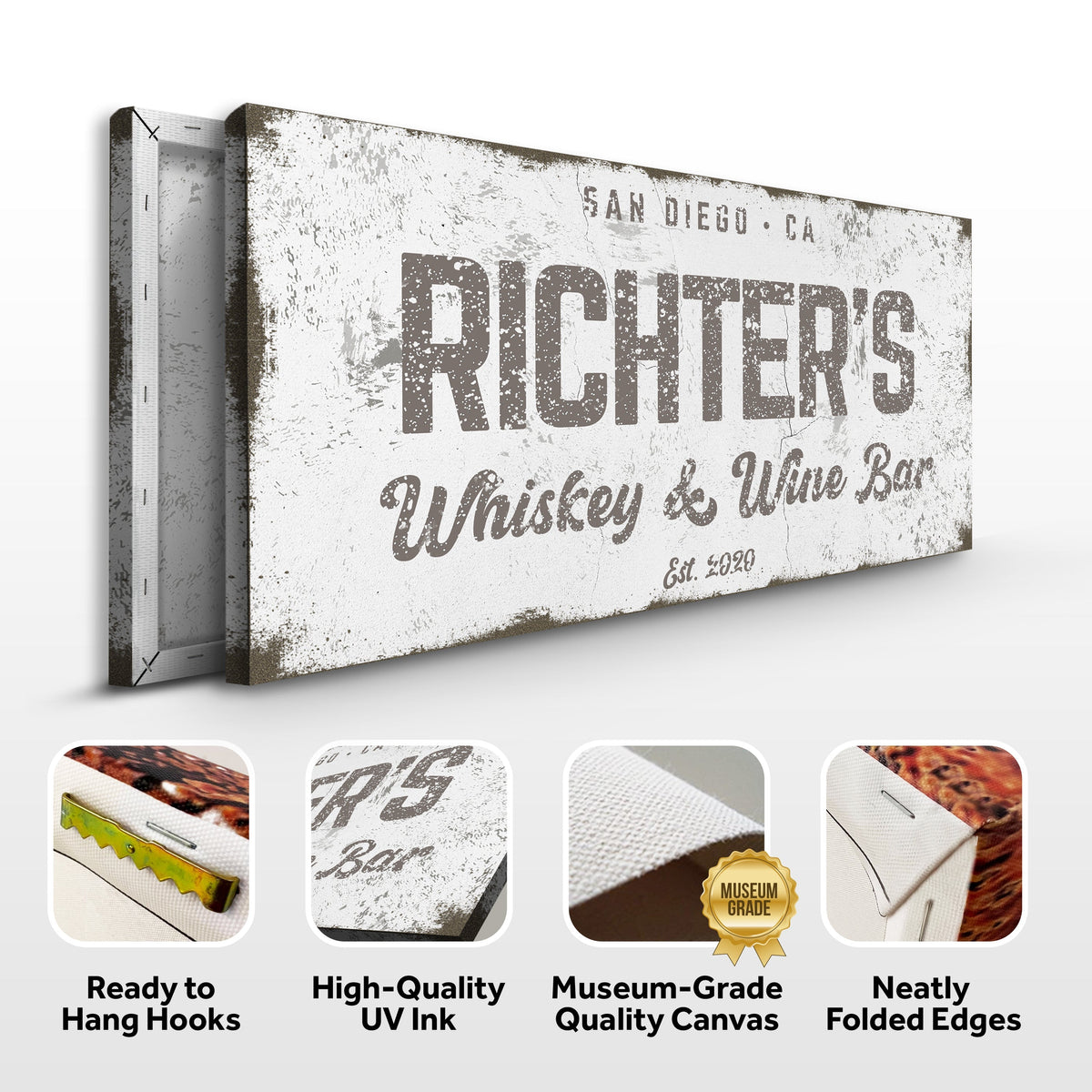 Personalized Whiskey and Wine Bar Sign: Custom Bar Signs for Home Bar – Perfect Man Cave Wall Decor & Ideal Gift for Wine Lovers