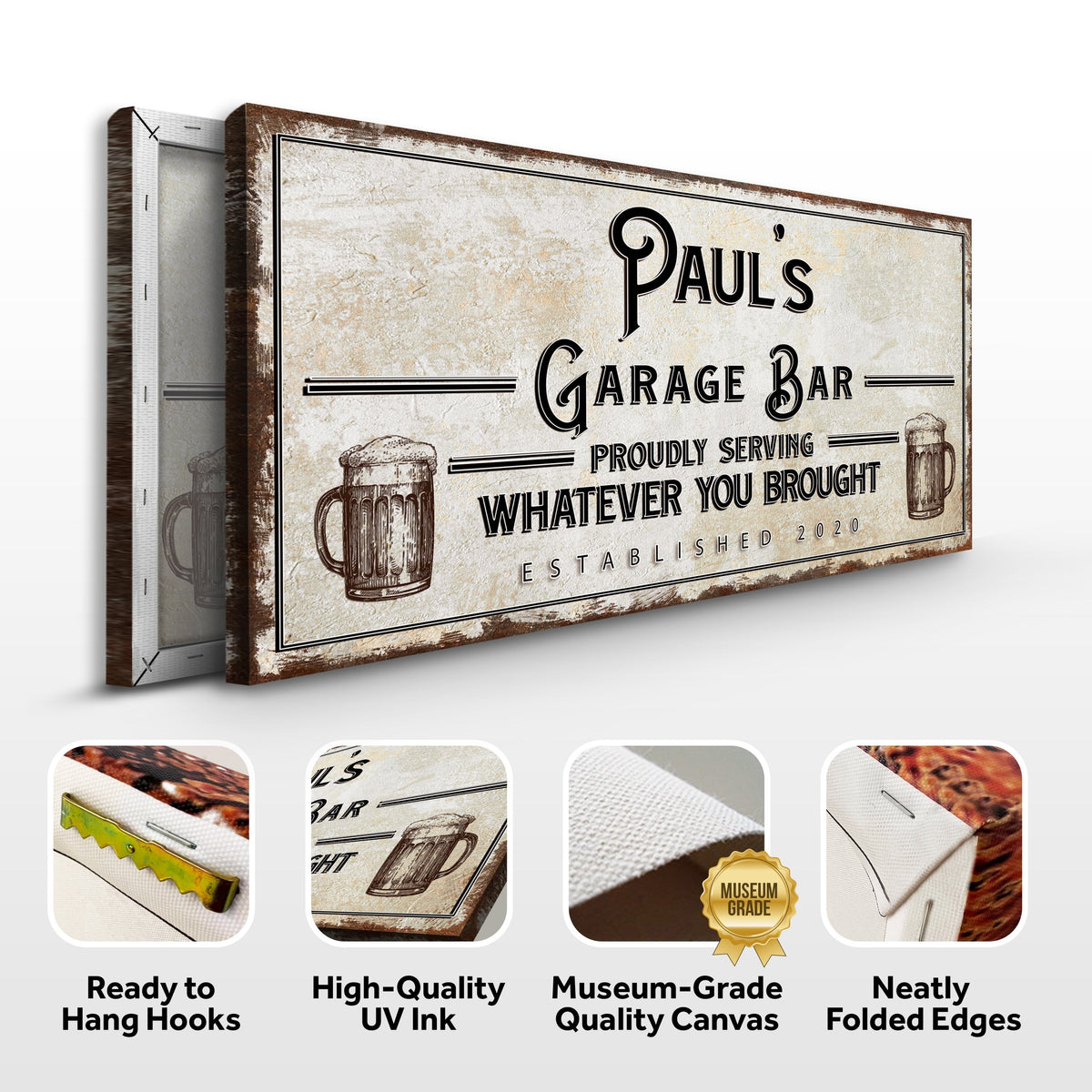 Personalized Rustic Garage Sign for Home Bar: Enhance Your Man Cave Wall Decor with Personalized Basement Bar Sign