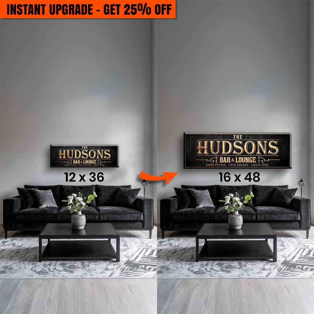 Upgrade Your 36x12 Inches Canvas 'Custom Bar Sign II' To 48x16 Inches Canvas