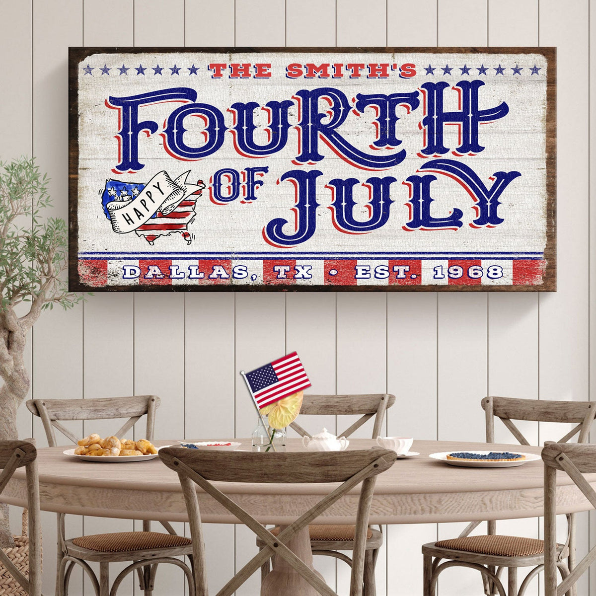 4th of July Personalized Welcome Sign