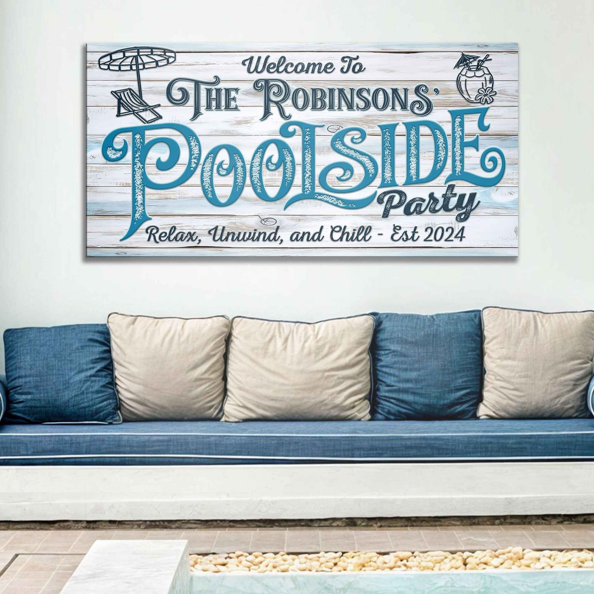 Personalized Pool Party Sign