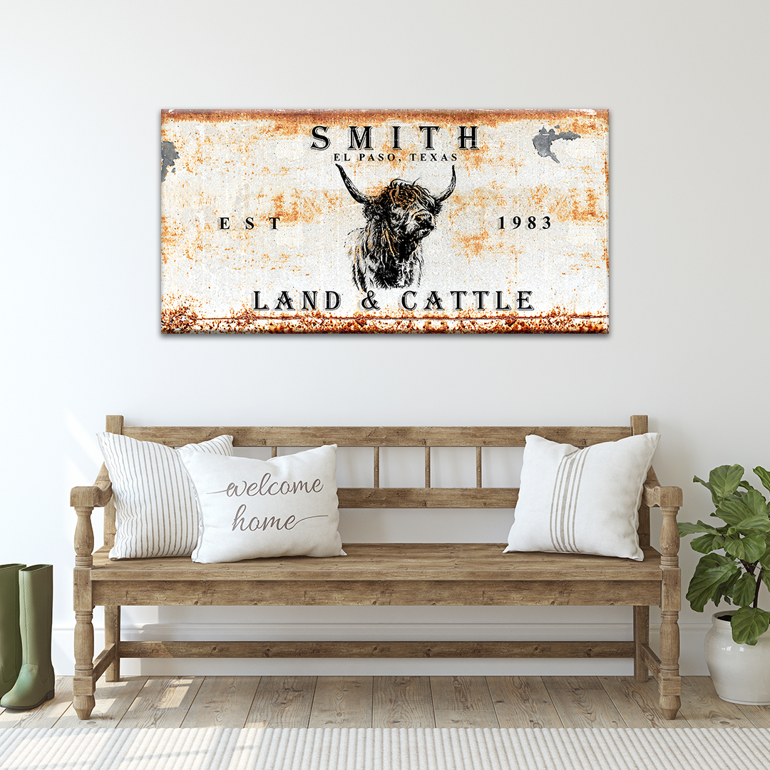 Land And Cattle Rustic Sign II