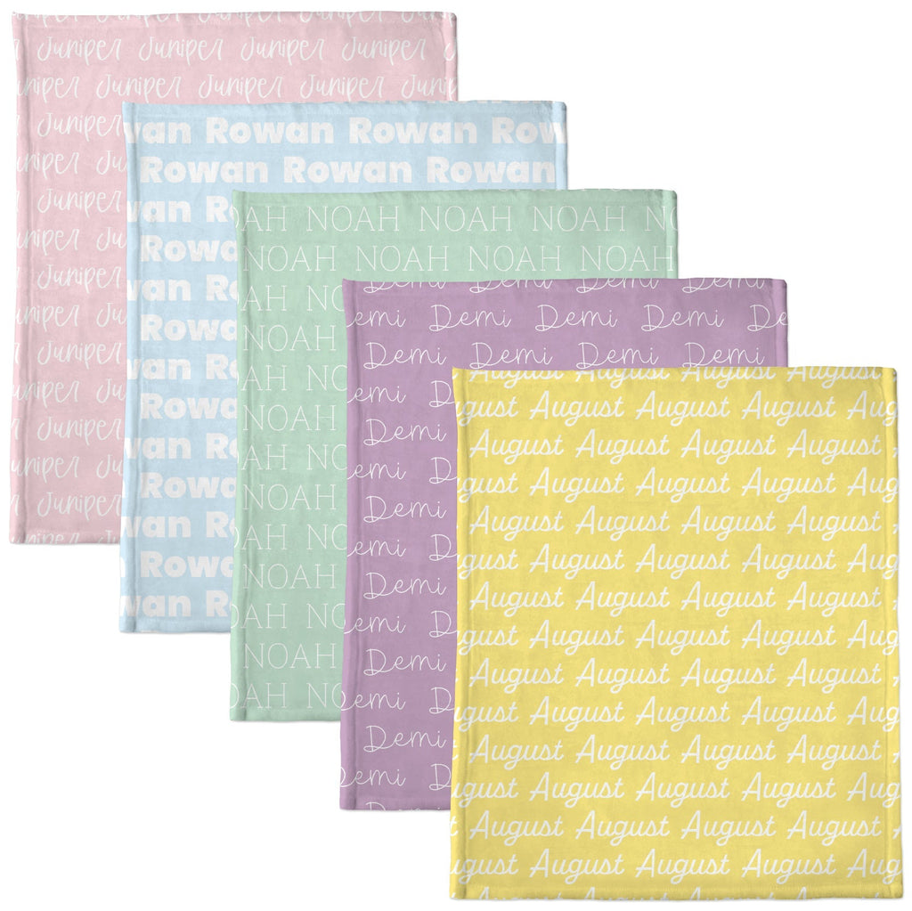 Pastel Tones Personalized Minky Blanket