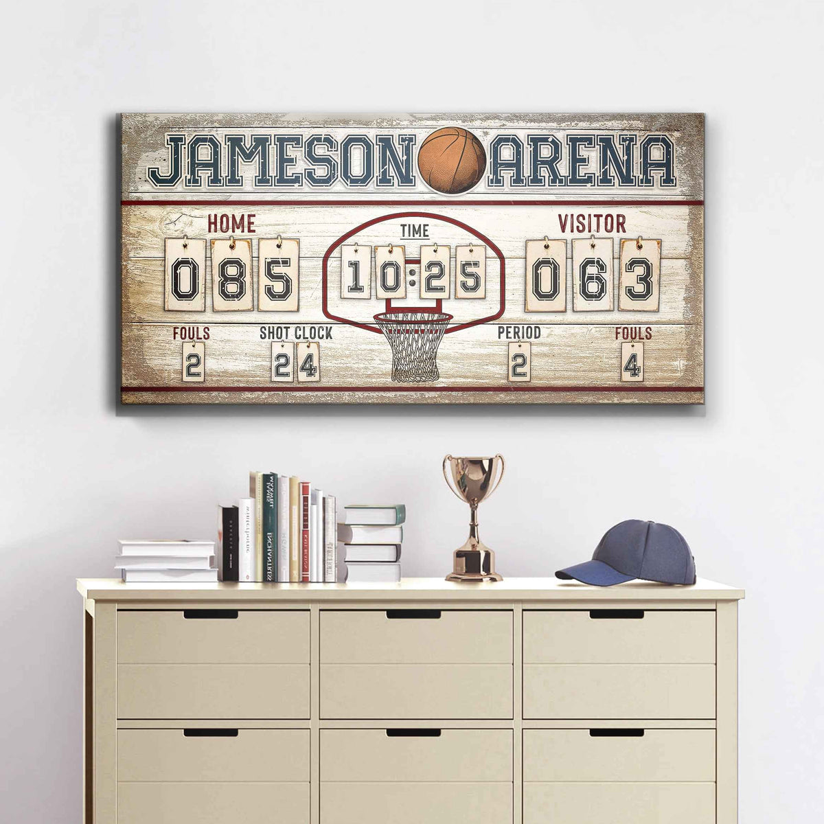 Personalized Basketball Scoreboard Sign