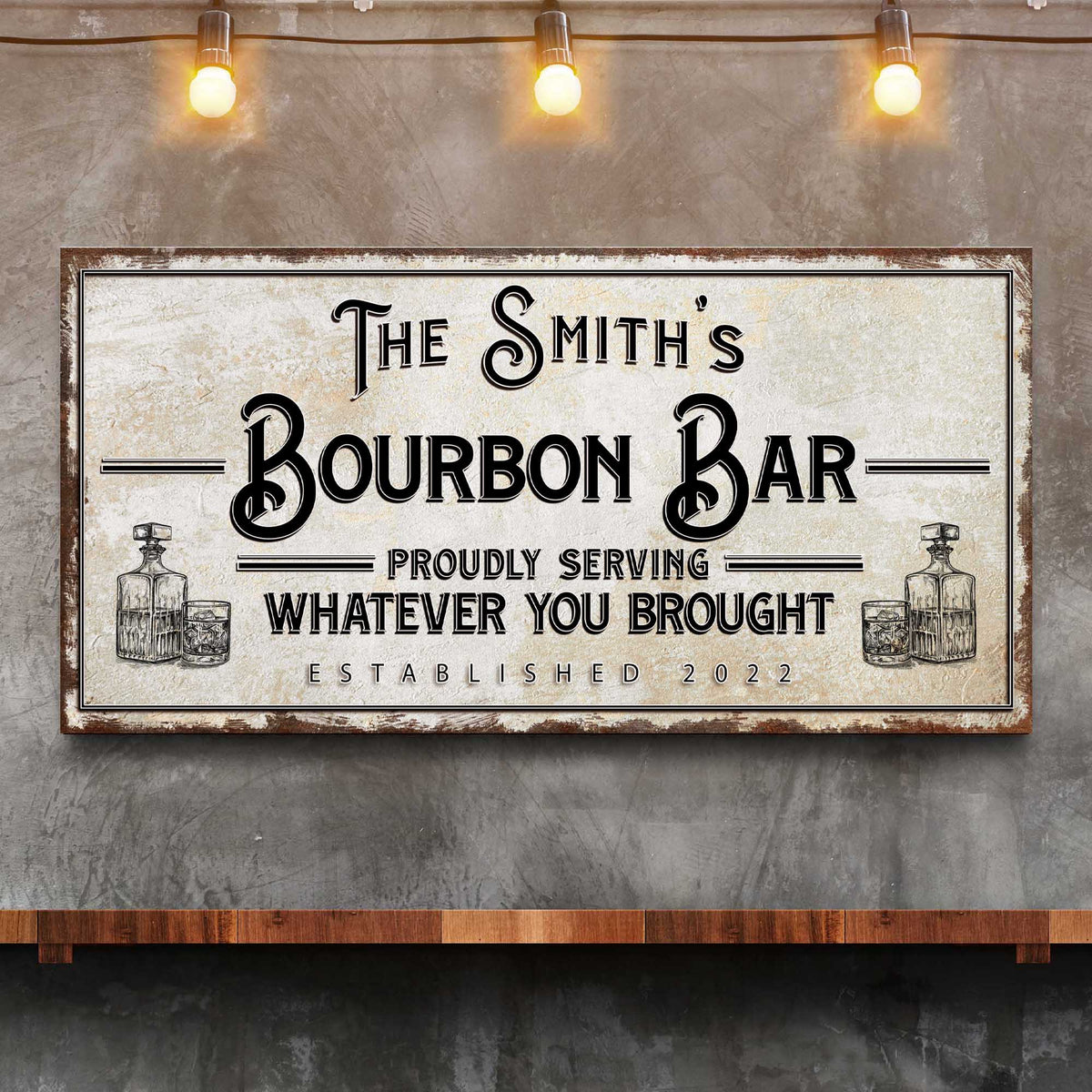 Personalized Bourbon Bar Sign
