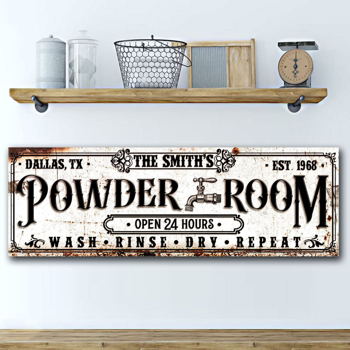 Personalized Powder Room Sign II