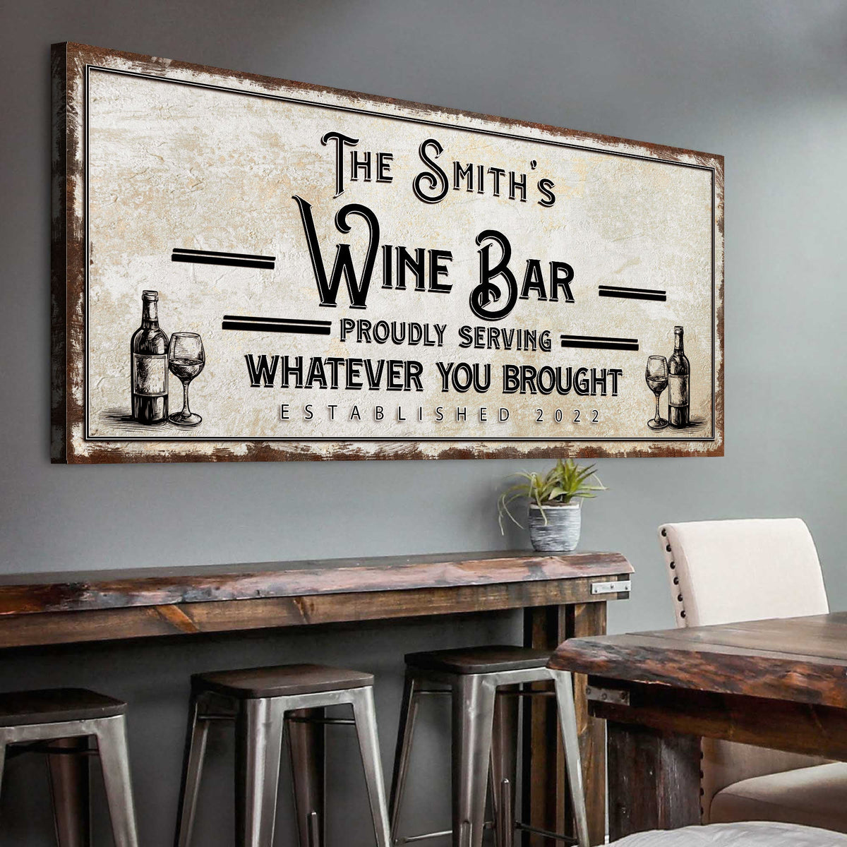 Personalized Wine Bar Sign II