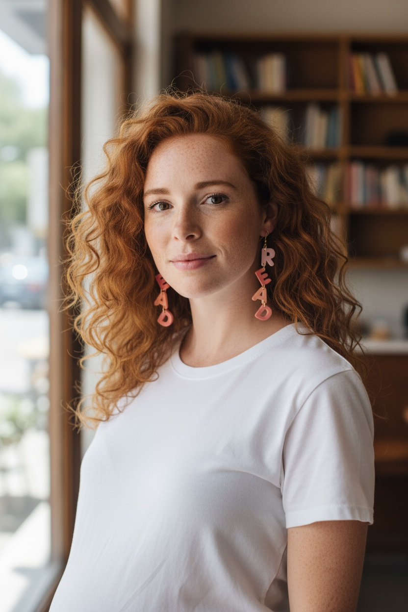 Adorable Pink R-E-A-D Earrings