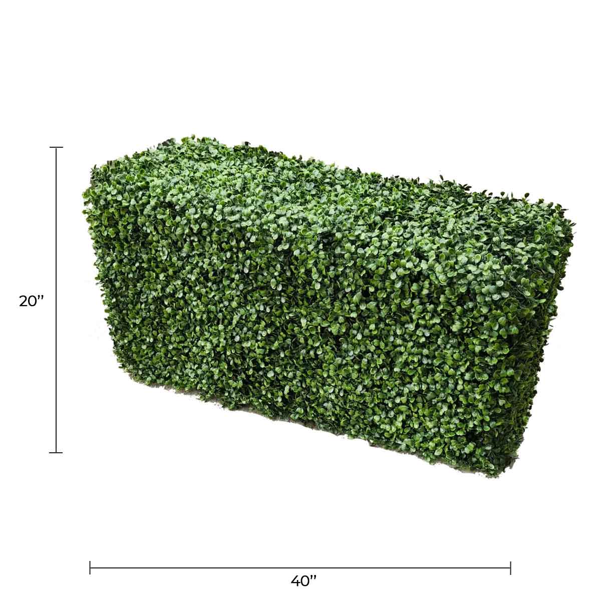 Two Tone Green Boxwood Artificial Hedge 40×20in – UV Resistant – Commercial Grade