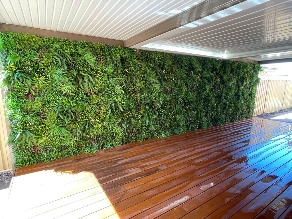 Country Fern Artificial Vertical Garden Green Wall Panel 40×40in 11 SQ FT – UV Resistant – Commercial Grade